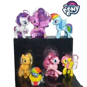 My Little Pony Figures Set Of 7 Rainbow Dash Twilight Pinkie Applejack Toys